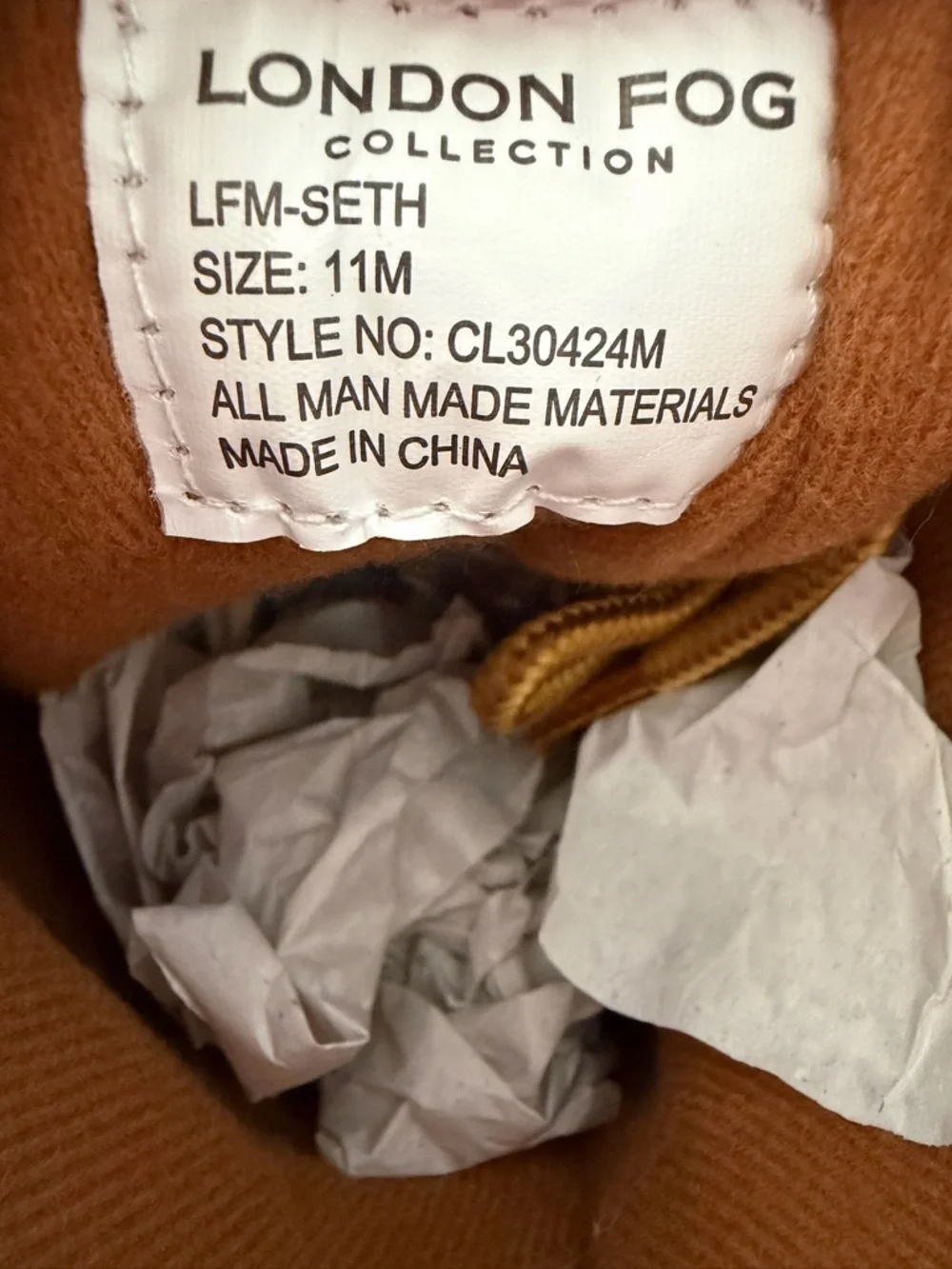 London Fog Seth Duck Boots Men Cognac Brown Rain/Snow Sizes 11 Men’s